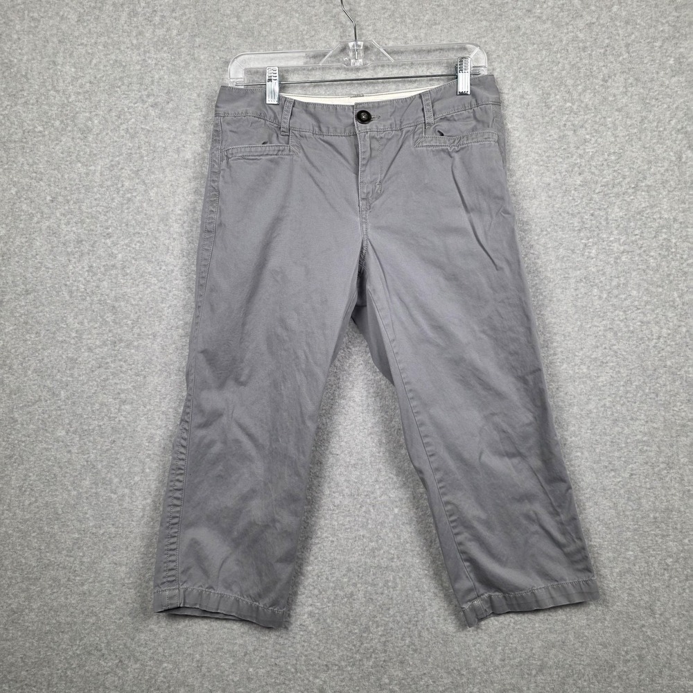 Eddie Bauer‎ Pants Womens 6 Gray Blakely Capri Chino Cropped Casual Summer
